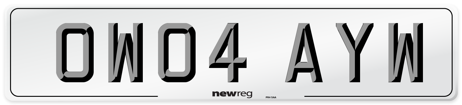 OW04 AYW Number Plate from New Reg